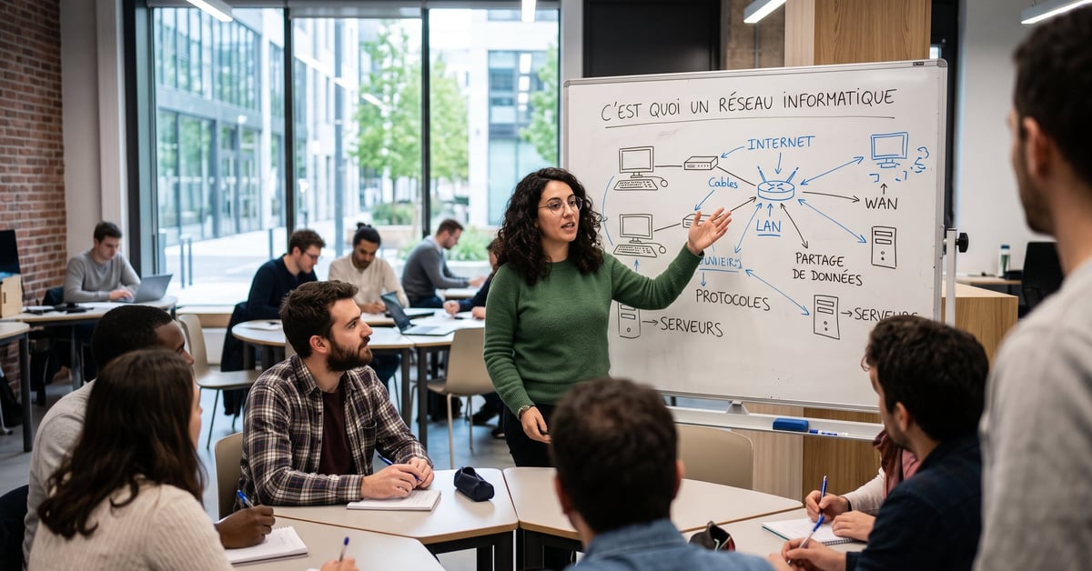 C'est quoi un réseau informatique : câbles ethernet et équipements réseau connectés