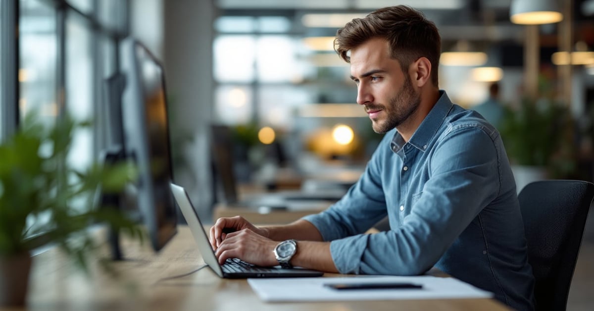 Contrat de maintenance informatique signé sur un bureau avec ordinateur et équipements réseau
