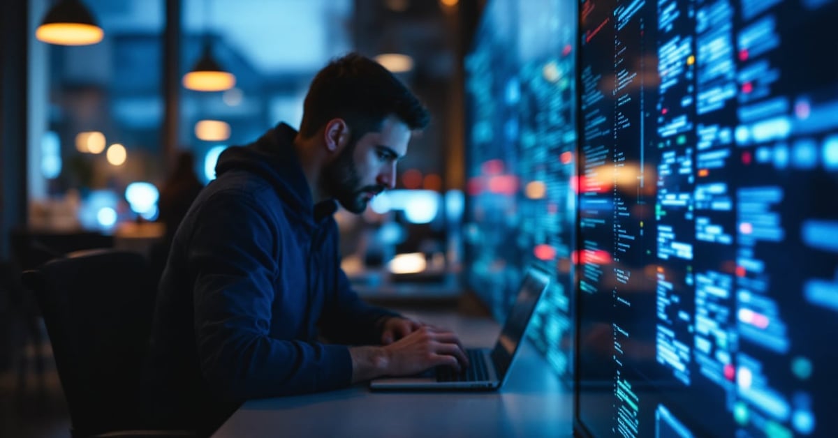 Cybersécurité à Toulouse : expert en sécurité informatique analysant des données sur écran